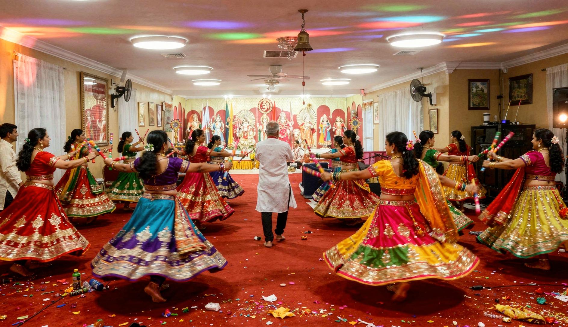 Navratri celebration at Vishnu Mandir, Tampa