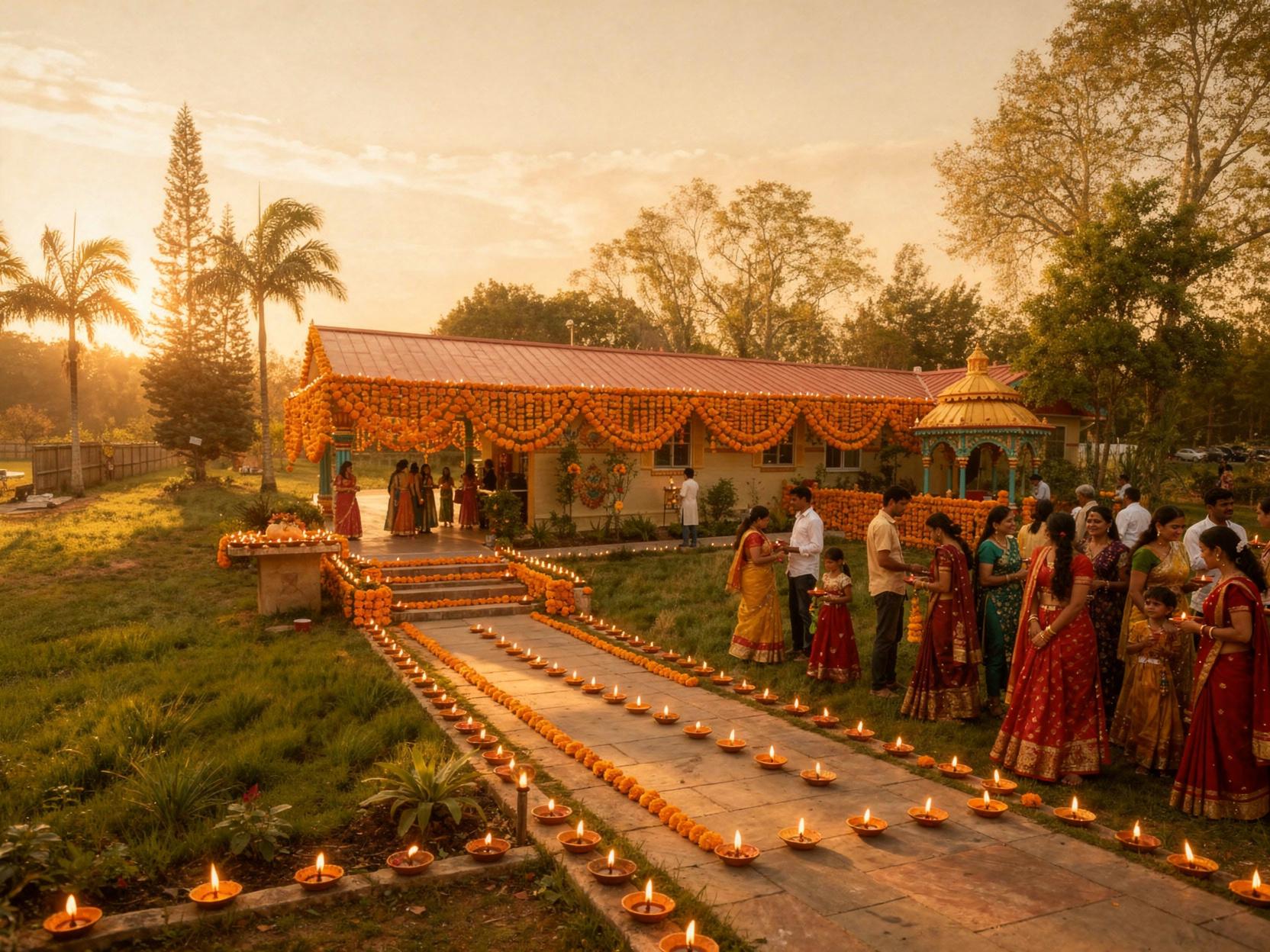 Worship at Vishnu Mandir