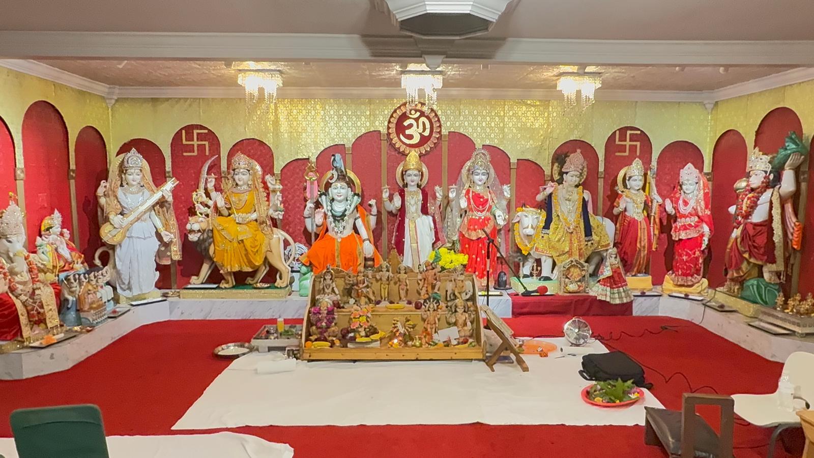 Deity shrines at Vishnu Mandir, Tampa